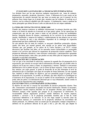 Cuáles Son Las Etapas De La Negociación Internacional