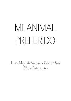 Proyecto Investigacion Animal Preferido Ejemplo