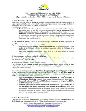 silicio en  Banano Y Platano