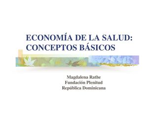 Economia Salud Conceptos Basicos