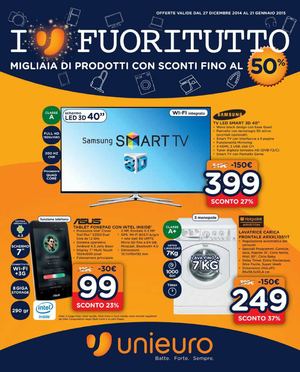 Volantino Unieuro dal 27 dicembre al 21 gennaio 2014
