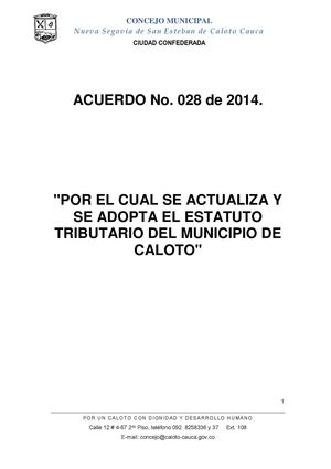 Estatuto Tributario Documento Final 21 De Diciembre De 2014