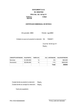 Certificado Rete Ica