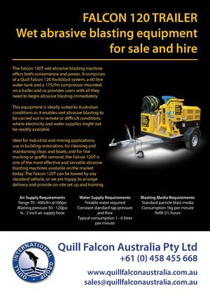 Falcon 120 Trailer | Wet Abrasive Blasting Equipment | Quill Falcon Australia