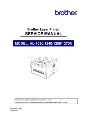 Brother HL 1030, 1240, 1250, 1270n Service Manual