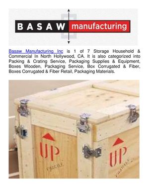 Basaw Manufacturing Inc : Shipping And Crating Services In North Hollywood, CA