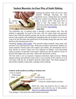 Sushezi Bazooka An Easy Way Of Sushi Making