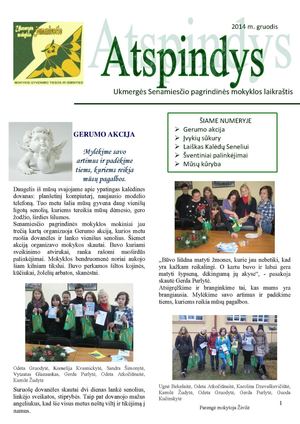 Ukmergės Senamiesčio pagr. mokyklos laikraštis Atspindys 2014 m. gruodis