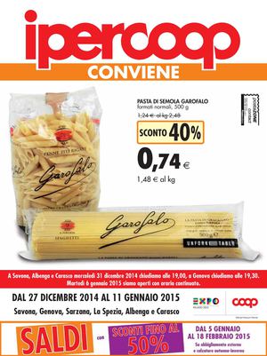 Volantino Iper Coop Liguria 27 Dicembre Al 11 Gennaio