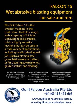 Falcon 15 | Wet Abrasive Blasting Equipment | Quill Falcon Australia