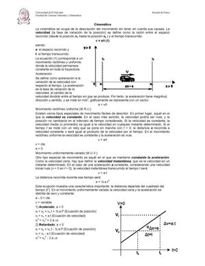 Módulo de Cinemática de la Universidad dDe El Salvador