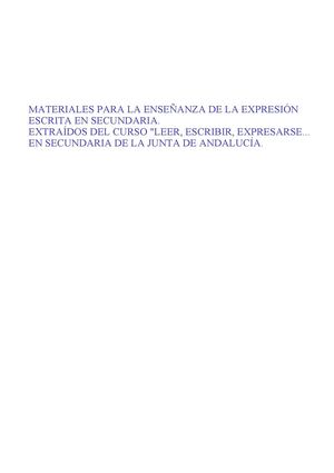 Materiales De Expresión Escrita