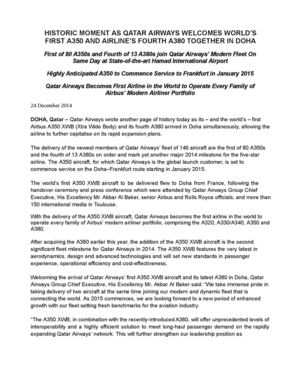 HISTORIC MOMENT AS QATAR AIRWAYS WELCOMES WORLD’S FIRST A350 AND AIRLINE’S FOURTH A380 TOGETHER IN DOHA