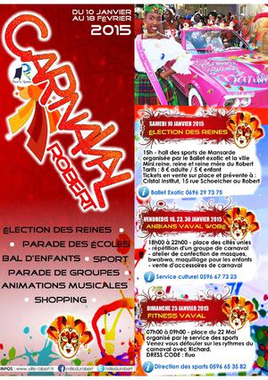 Programme du Carnaval 2015 de la Ville du Robert