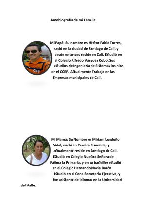 Autobiografía De Mi Familia