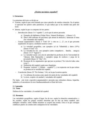 Existe Un único Español - Lorena Calvente Roldán