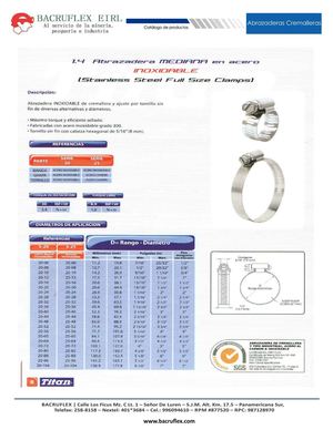 Abrazaderas Cremalleras Inoxidable SERIE 25 TITAN