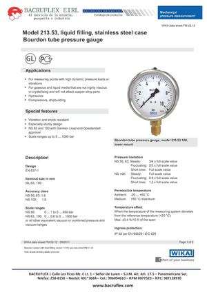 Manometros Wika MODELO 213