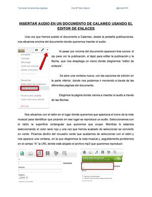 Insertar audio con editor de enlaces de Calameo