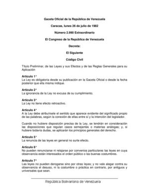 Codigo Civil Venezolano (1982).
