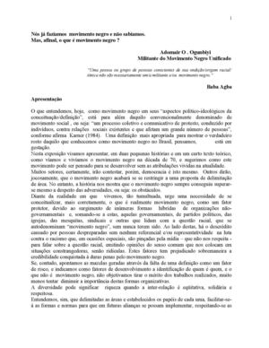 O que é movimento negro