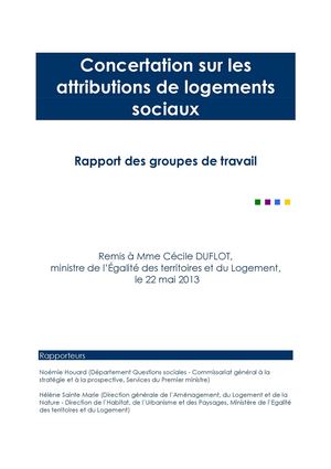 Concertation Sur Les Attribution De Logements Sociaux