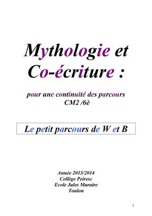 Co écriture Mythologique Cm2 6è