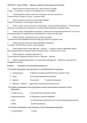 6 клас біологія ТО№2