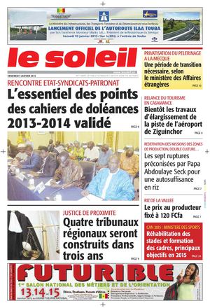 Edition du 09 Janvier 2015