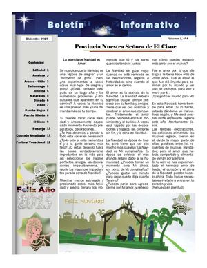 Boletín De Diciembre Provincia Nuestra Señora de El Cisne