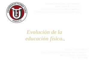 Evolucion De La Educacion Fisica
