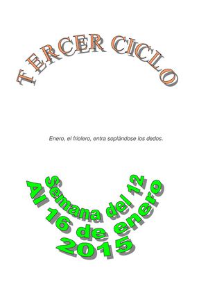 Semana Del 12 Al 16 Enero 2015 Tercer Ciclo