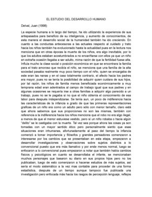 El Estudio Del Desarrollo Humano