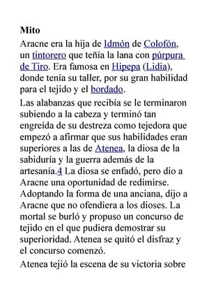 Mito De Aracne