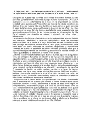 La Familia Como Contexto De Desarrollo Infantil