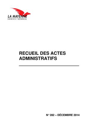 Recueil des actes administratifs - Décembre 2014