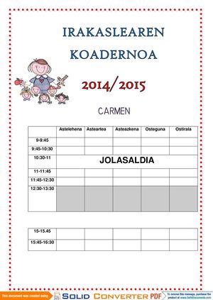 Irakaslearen Koadernoa 14 15