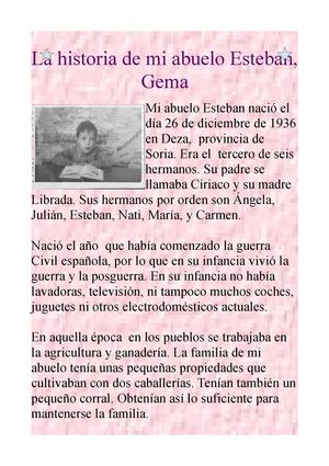 LA VIDA DE MI ABUELO ESTEBAN, Gema