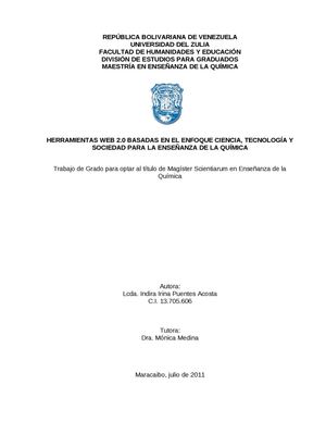 HERRAMIENTAS WEB 2.0 BASADAS EN EL ENFOQUE CIENCIA, TECNOLOGÍA Y SOCIEDAD PARA LA ENSEÑANZA DE LA QUÍMICA