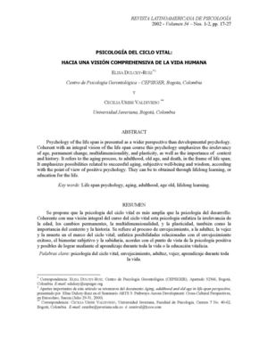 Ciclo Vital Psicologia