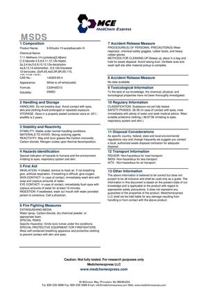 9 Dihydro 13 Acetylbaccatin III 142203 65 4 MSDS Med Chem Express