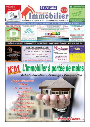 N°616 - Semaine du 08 au 14 Janvier 2015