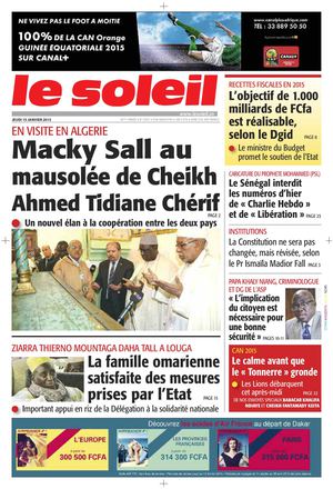Edition du 15 Janvier 2015