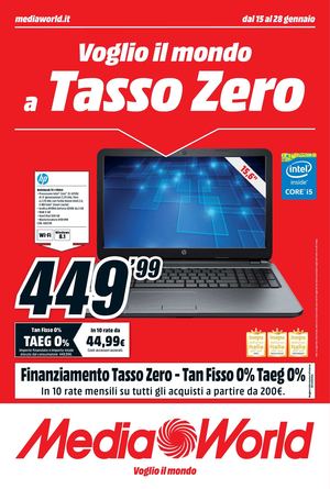 Volantino Mediaworld dal 15/1 al 28/01/2015