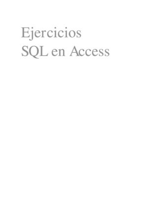 Ejercicios Sql Access