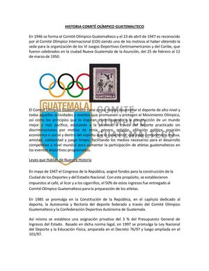 Historia Comité Olímpico Guatemalteco