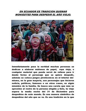 En Ecuador Es Tradicion Quemar Monigotes Para Despedir El Año Viejo