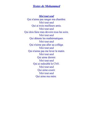 Textes de  Mohammed