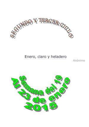 Semana Del 19 Al 23 Enero 2015 Segundo Tercer Ciclo