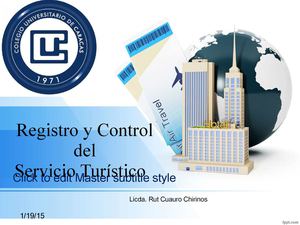 Registro Y Control De Servicio Turistico